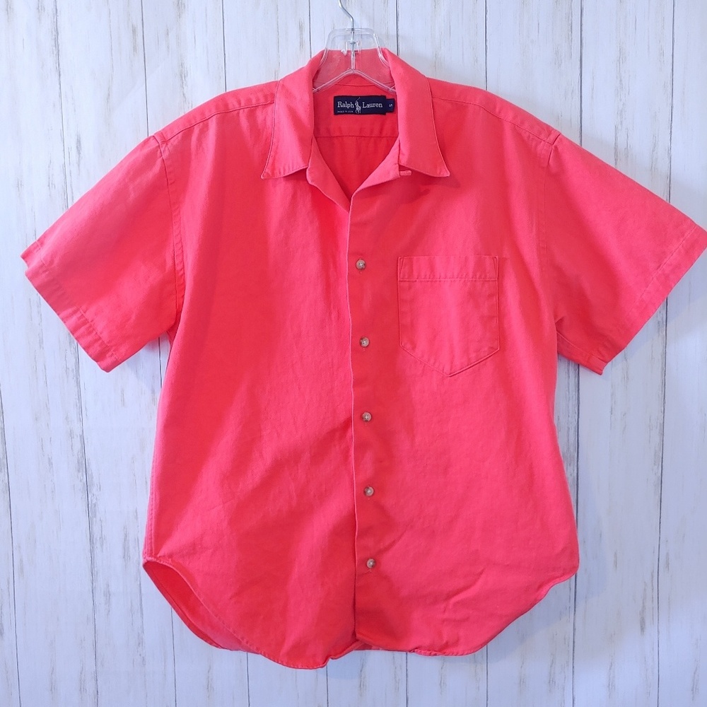 RALPH LAUREN POLO Button Front Short Sleeve Small